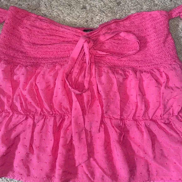 Off shoulder front tie peplum blouse medium - Picture 5 of 5